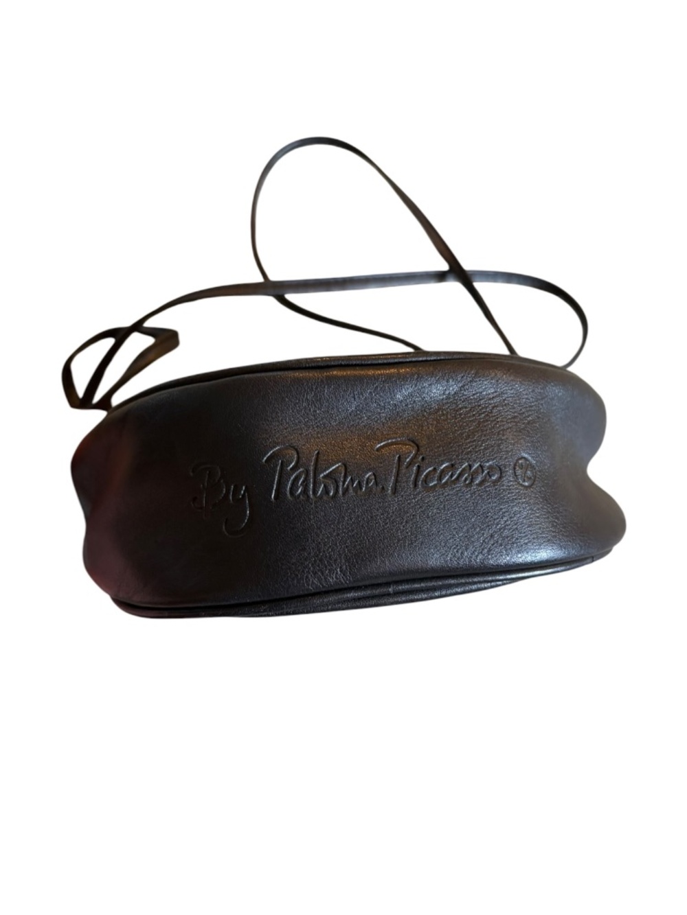 Paloma Picasso Vintage Black Leather Crossbody Bag Gold X Hardware - Picture 4 of 11